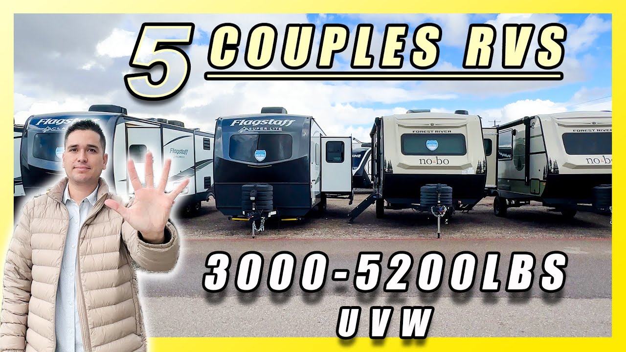 TOP 5 COUPLES TRAVEL TRAILERS THAT ARE LIGHTWEIGHT W/ MURPHY BEDS. FROM MID LEVEL TO LUXURY LAYOUTS!