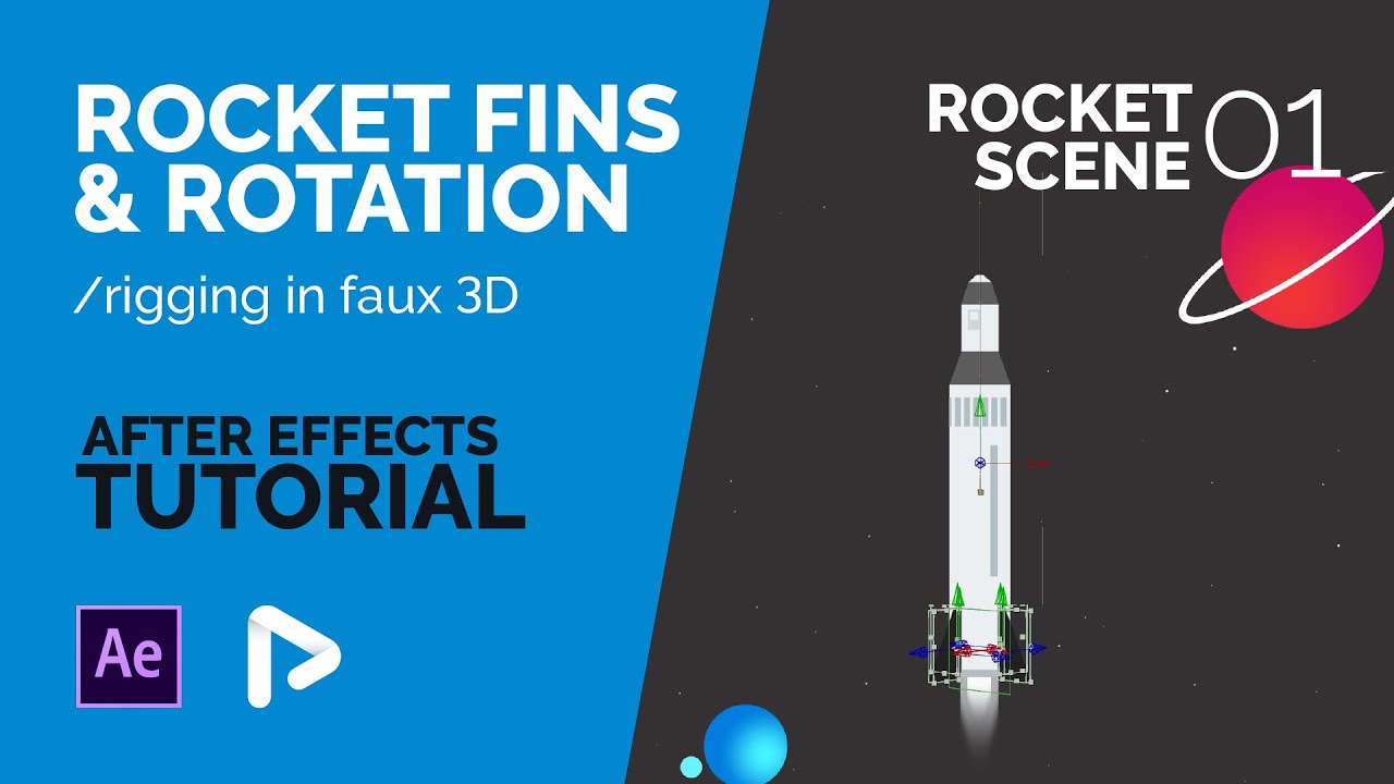 After Effects Tutorial: Rocket Fins & Rotation / rigging in faux 3D
