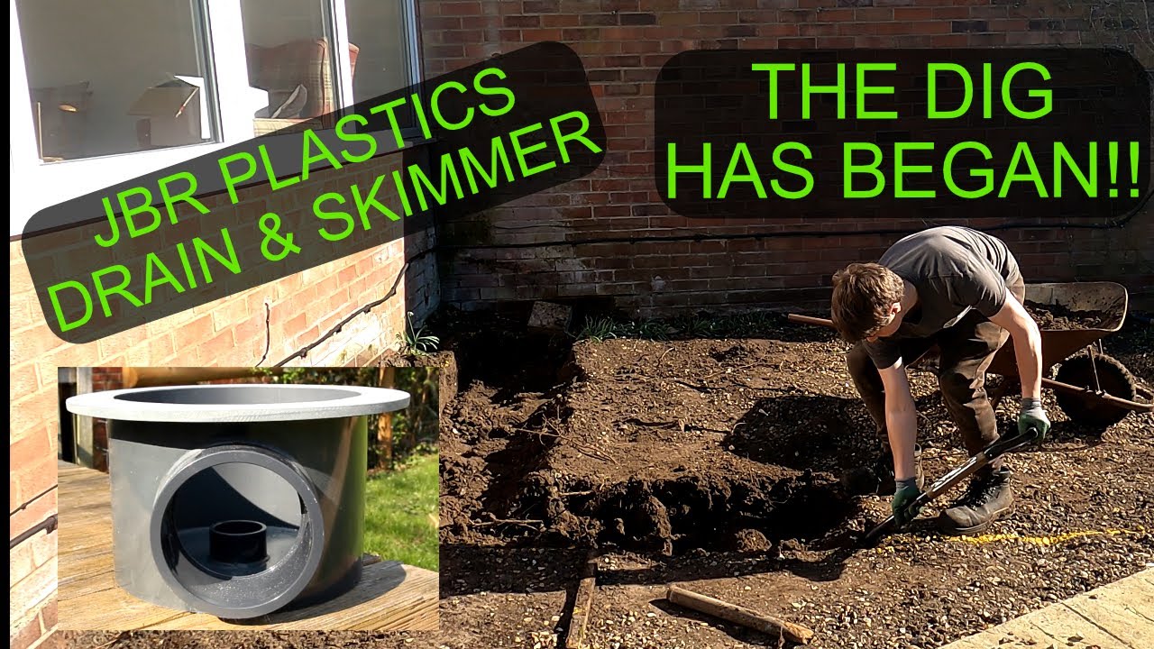 The Dig Has Started & JBR Plastics Bottom Drain and Skimmer First look- Budget Koi Pond Build Part 2