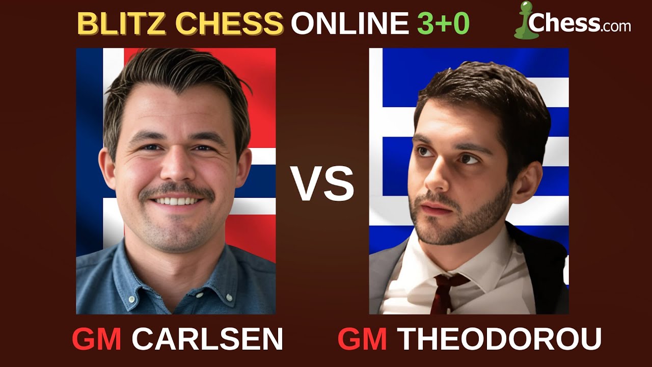 Magnus Carlsen vs Nikolas Theodorou | Blitz Chess 3+0 | Chess.com | February 17, 2025