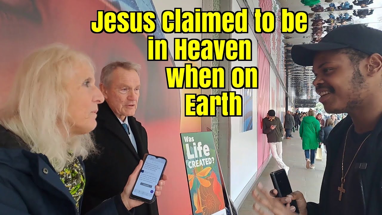 Oxford Circus- Johnno talks to Jehovah's Witnesses who can't find in the Bible that Jesus is Created