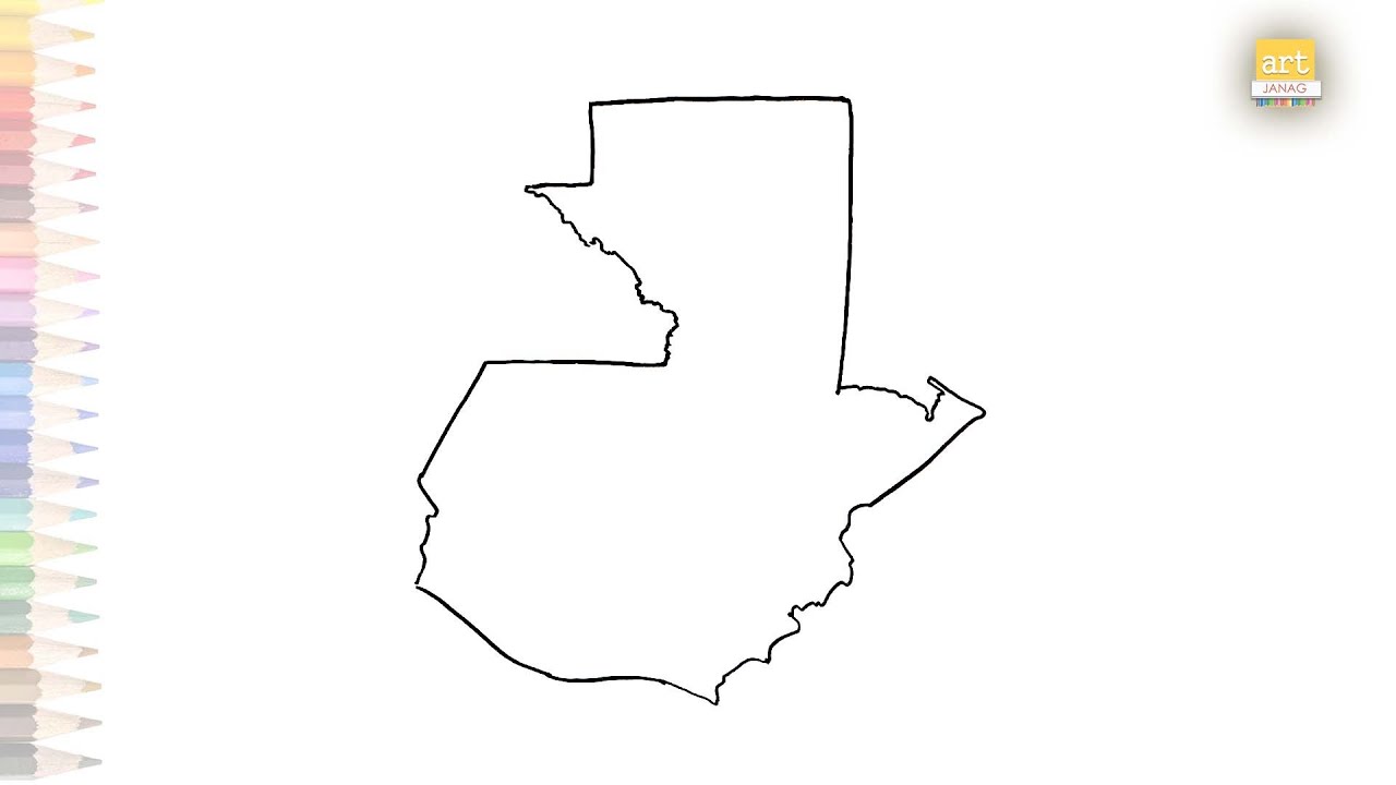 Guatemala outline map | How to draw Guatemala map easy step by step | Guatemala | Map drawing