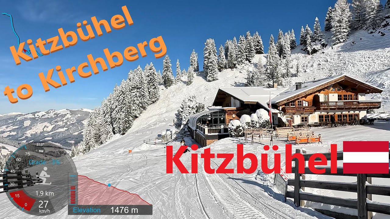 [4K] Skiing Kitzb&uuml;hel KitzSki, Crossing the Mountain to Kirchberg Fresh Snow, Austria, GoPro HERO11
