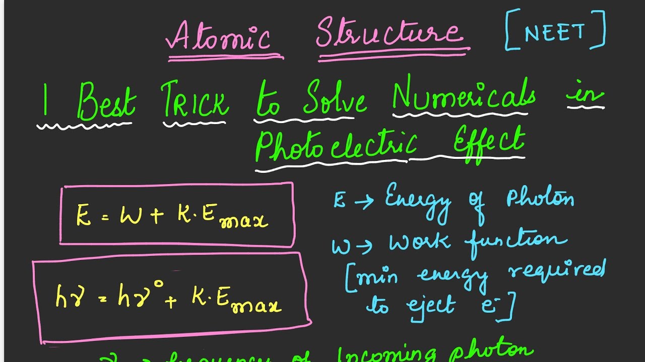 1 Super Trick to solve numericals in Photoelectric Effect/Atomic Structure NEET 2026 Chemistry #neet