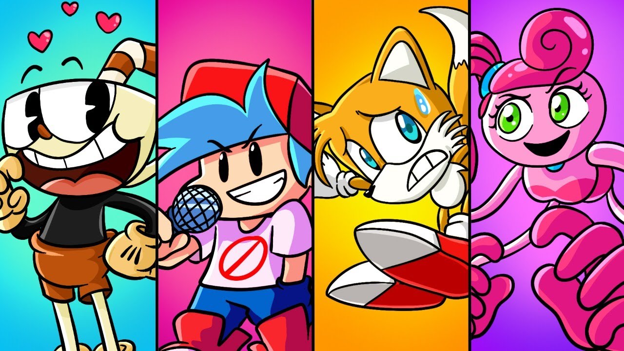 Cuphead & Tails & Mommy & Boyfriend - Friday Night Funkin Animation Compilation!