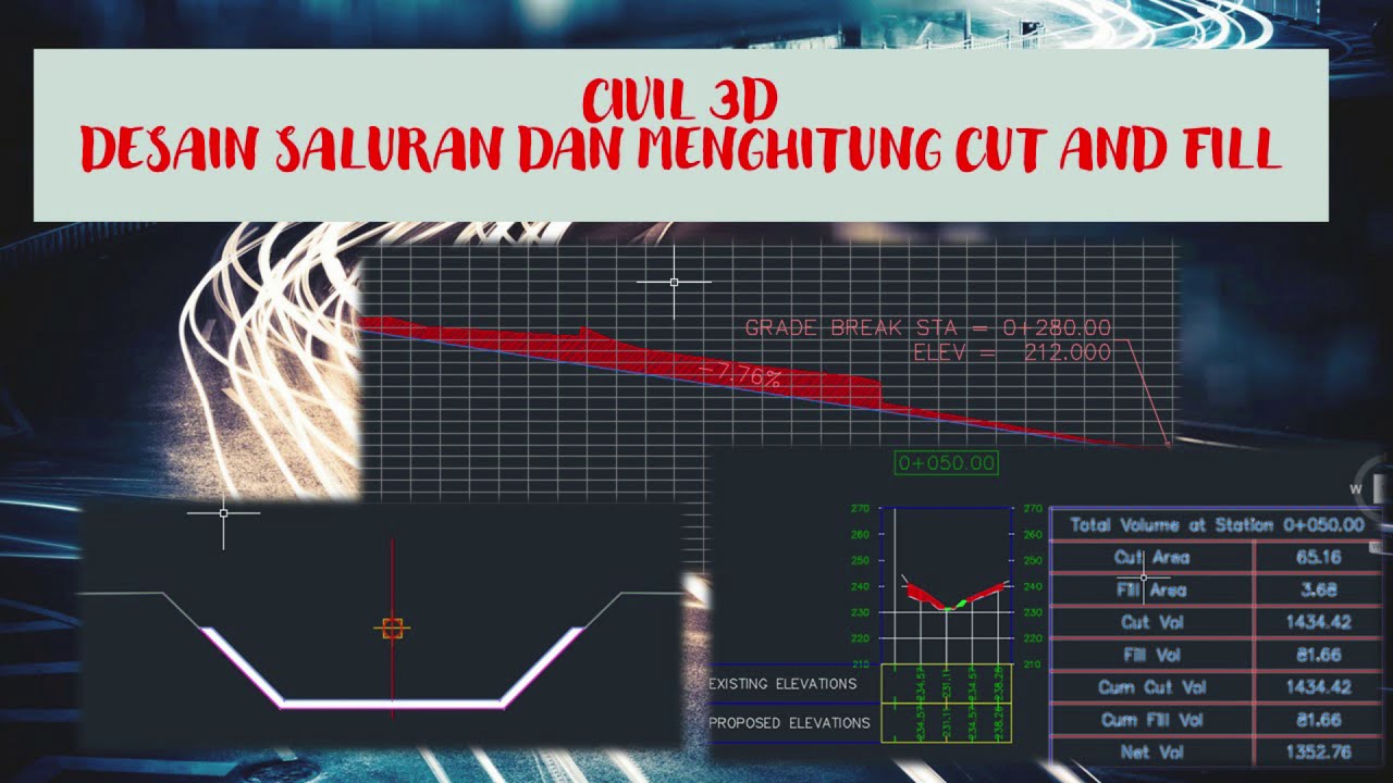 Civil 3D : Merencanakan saluran dan menghitung cut fill