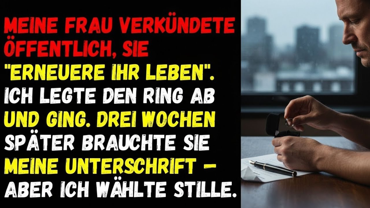 ⚡Meine Frau verkündete öffentlich, sie  erneuere ihr Leben   Ich legte den Ring ab und ging⚡