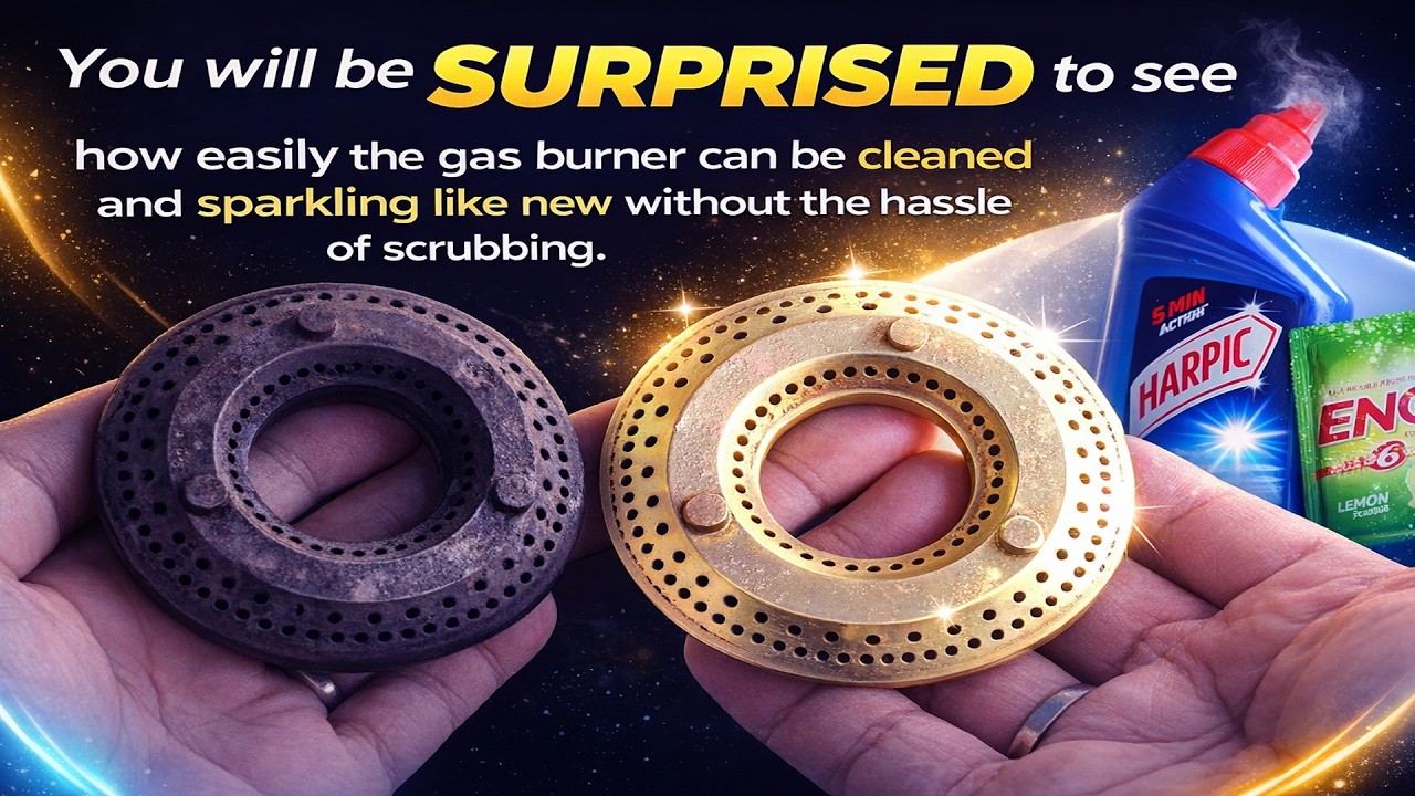 Gas Burner Cleaning Hack: Remove Burnt Stains Without Scrubbing – Shiny Like New in Minutes! |