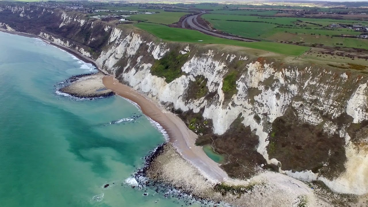 Samphire Hoe and Capel-le-Ferne White Cliffs by Drone