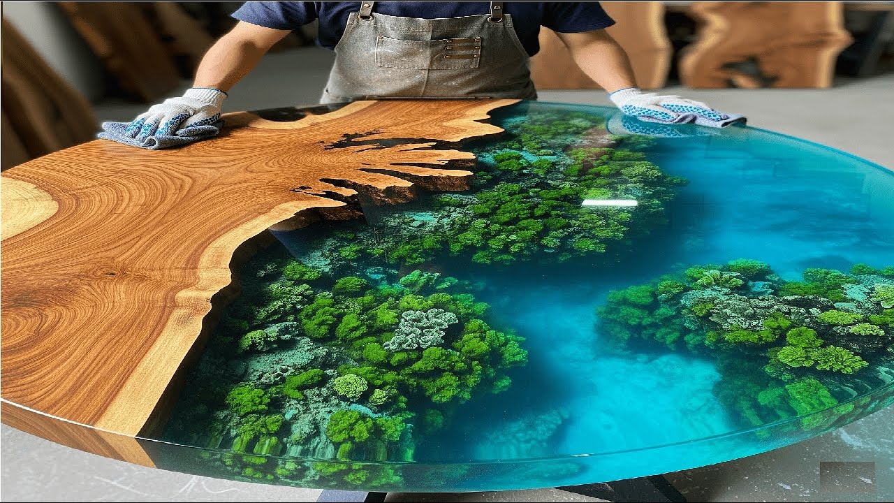Woodworking Crafts: Wood Discard Turned Into Endless Ocean // Epoxy Coffee Table