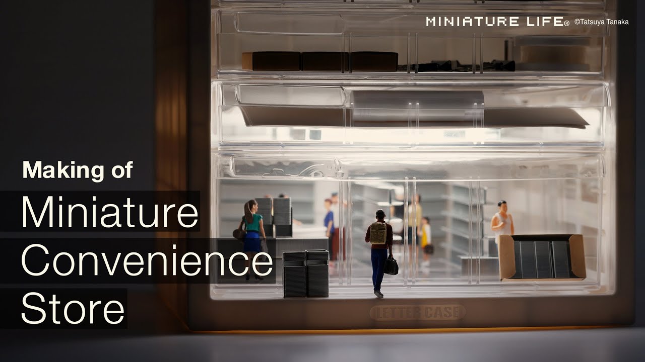 収納とホッチキスの針をコンビニに見立てる｜Making of Miniature Convenience Store