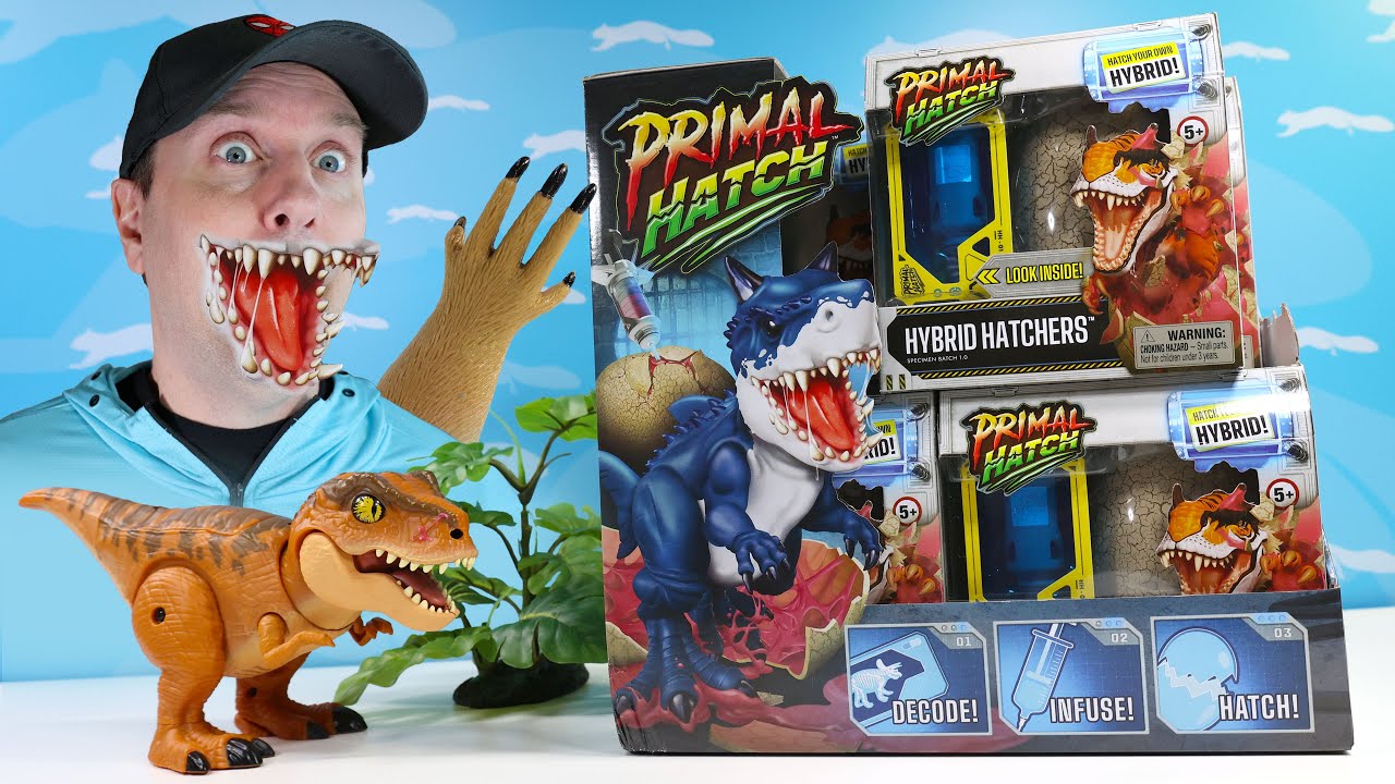 Primal Hatch Hybrid Dinosaur Shark Tyrannosaur Hatching Eggs? Spin Master Review