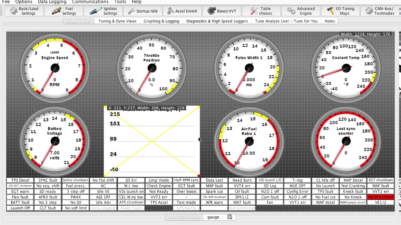 changing gauges in tuner studio