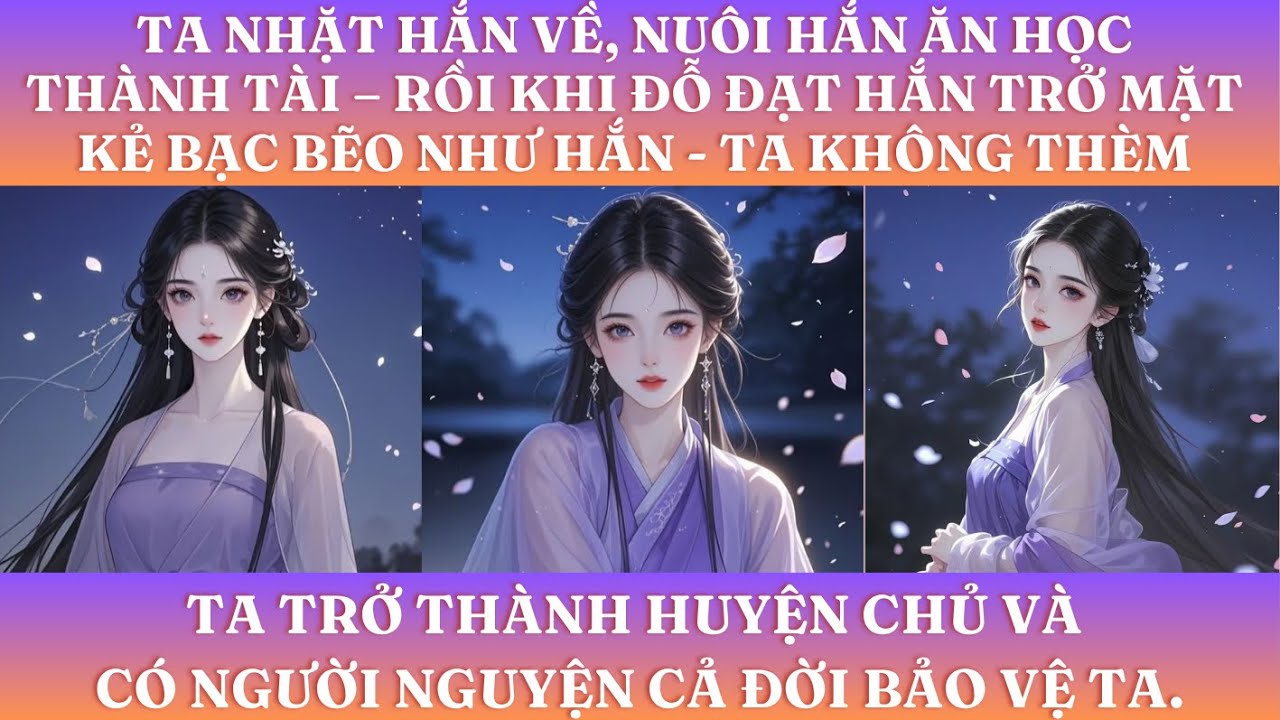 TA NHẶT HẮN VỀ, NUÔI HẮN ĂN HỌC THÀNH TÀI – RỒI KHI ĐỖ ĐẠT HẮN TRỞ MẶT KẺ  NHƯ HẮN - TA KHÔNG THÈM
