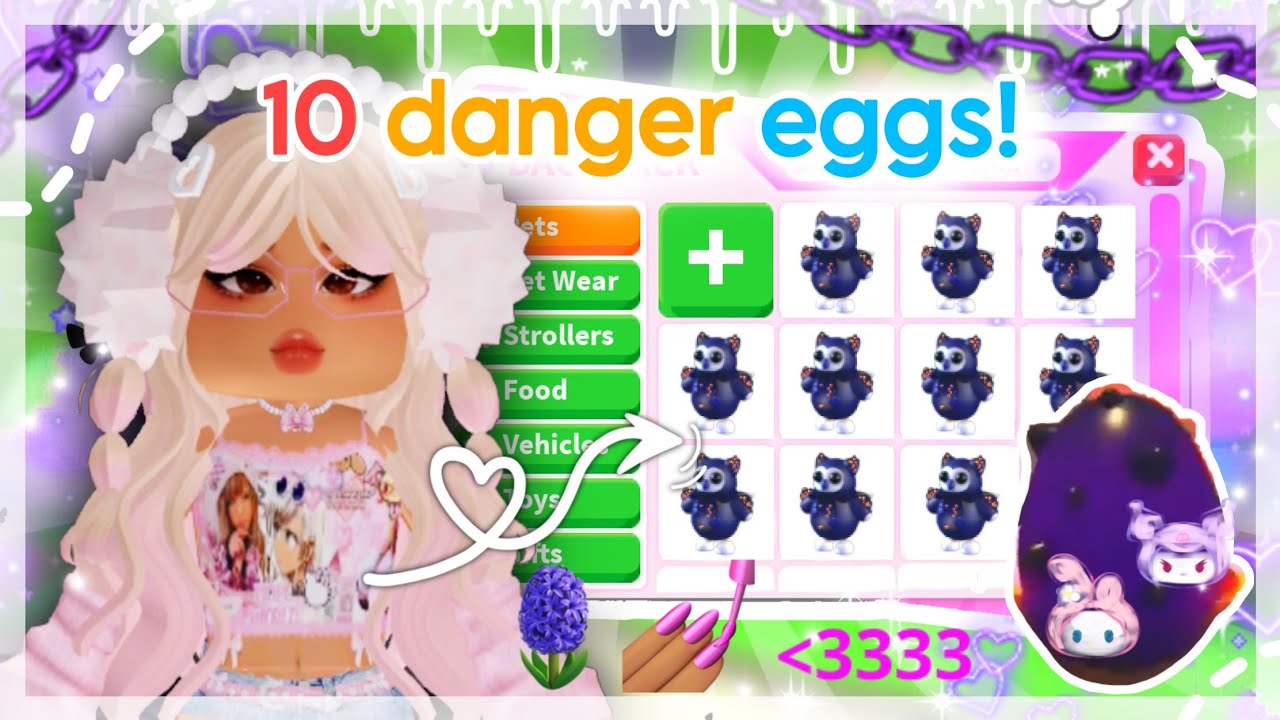 ༘⋆ ✰ Hatching 10 ✨ NEW ✨ DANGER EGGS! ❤️ | 💅🏽 Adopt me ✭ | ItsSahara♡ ༘*.ﾟ