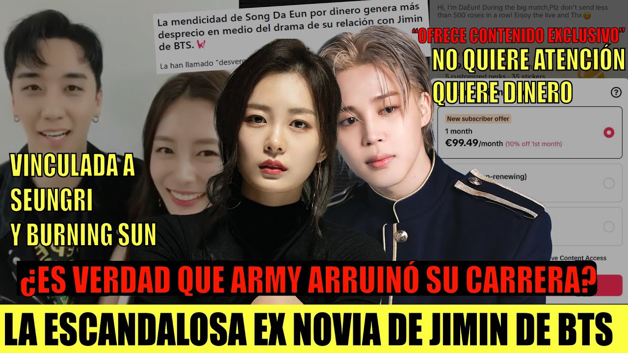 SONG DAEUN “EX NOVIA DE JIMIN”:TODAS SUS CONTROVERSIAS, BURNING SUN, ¿ARMY ARRUINÓ SU CARRERA? #kpop