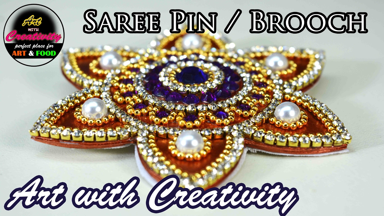 Saree pin / Brooch | Made out of paper | Art with Creativity 151