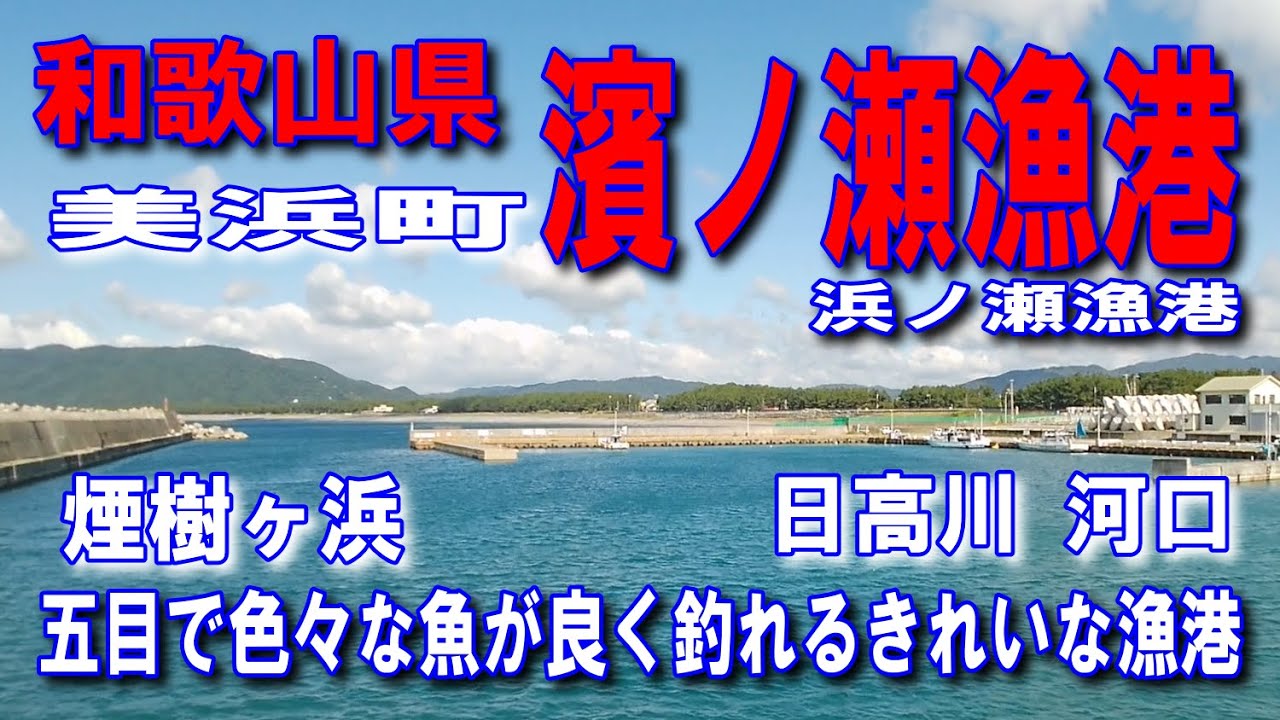 #89和歌山県濱ノ瀬漁港一番人気のポイント煙樹ヶ浜雄大な海豊かな自然砂浜が素敵遠くに日の岬沖に見える御坊発電所ファミリー家族連れサビキ釣りに良い車横付け釣り出来ます何度も来たい漁港