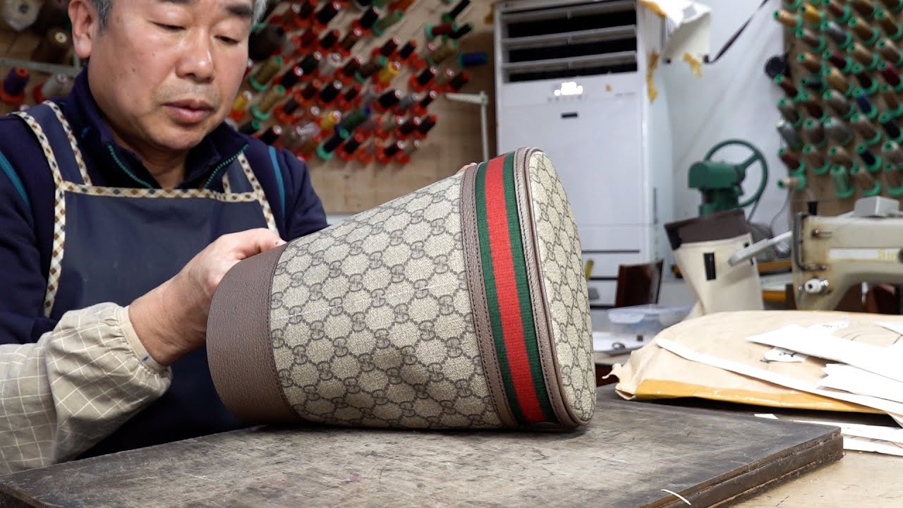 Преобразование старой роскошной сумки GUCCI в новую сумку-мешок. Bag Reform Artisan в Корее.