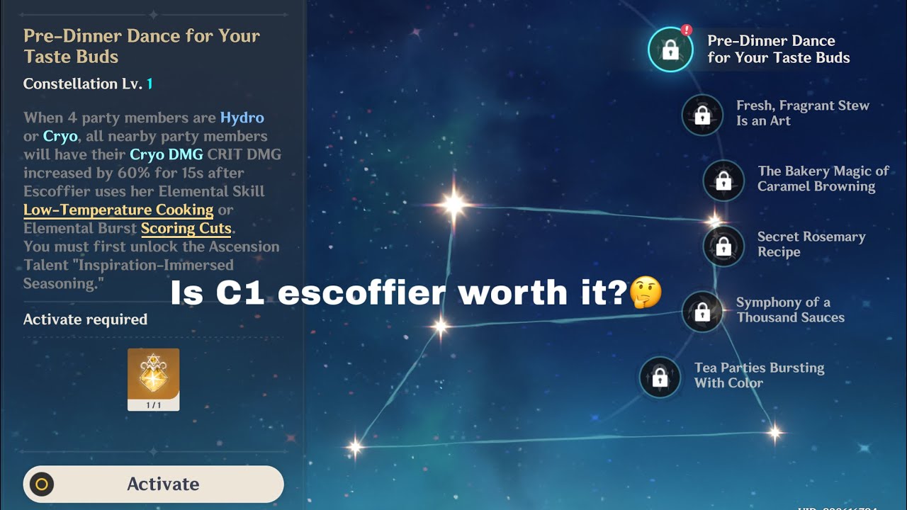 Is getting c1 escoffier worth it? C0 vs C1 escoffier | Genshin Impact |