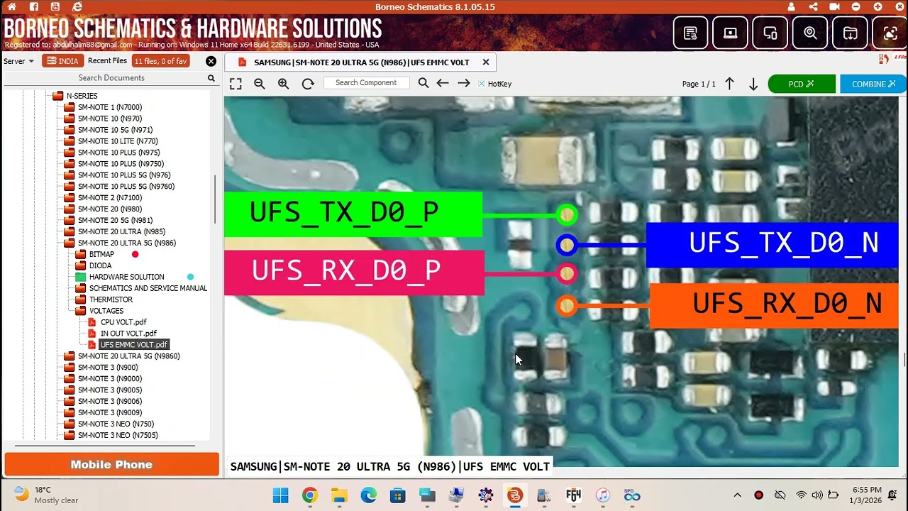 SAMSUNG NOTE 20 ULTRA (N986)ISP PINOUT BY BORNEO SCHEMATICS