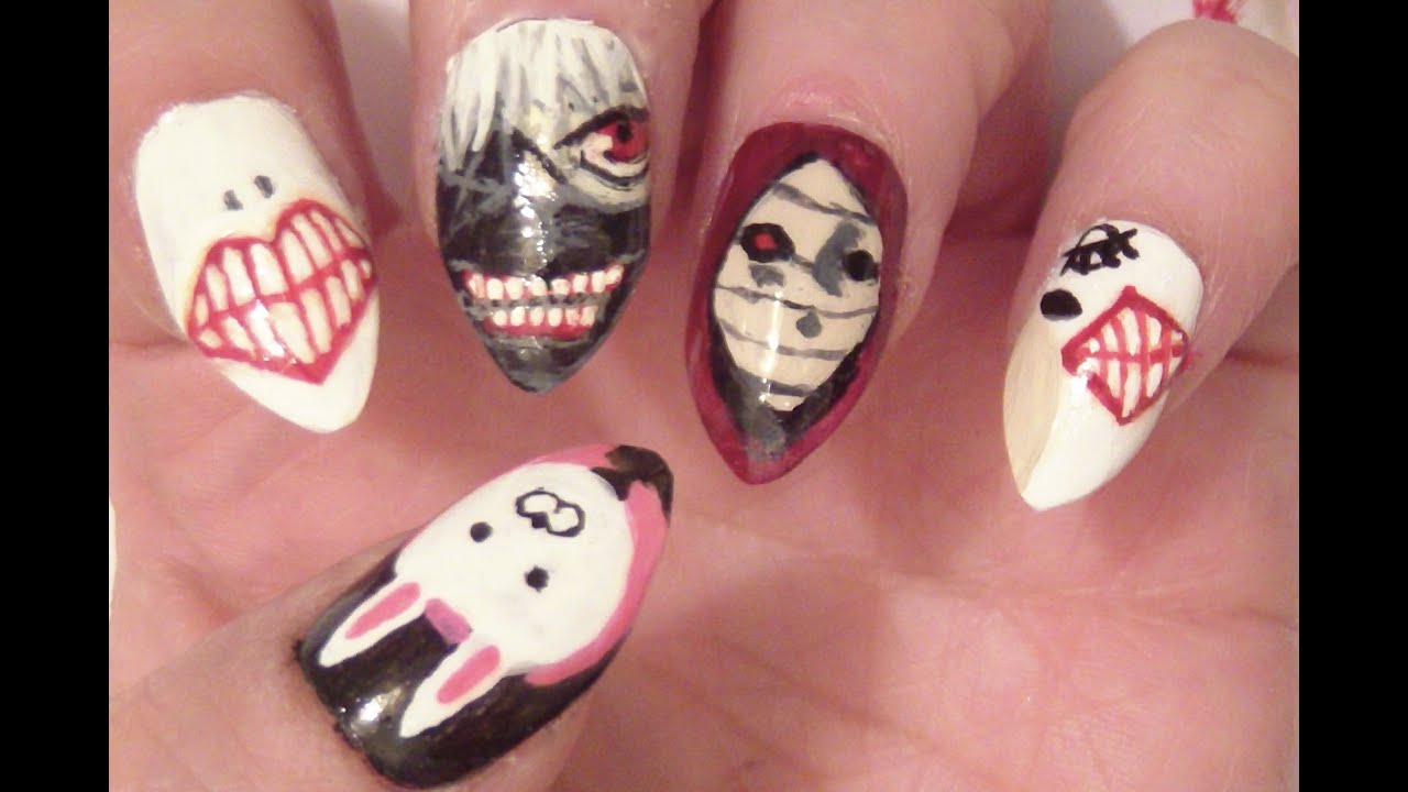 Fandom Friday: Tokyo Ghoul ( 東京喰種トーキョーグール) Masks Nail Art