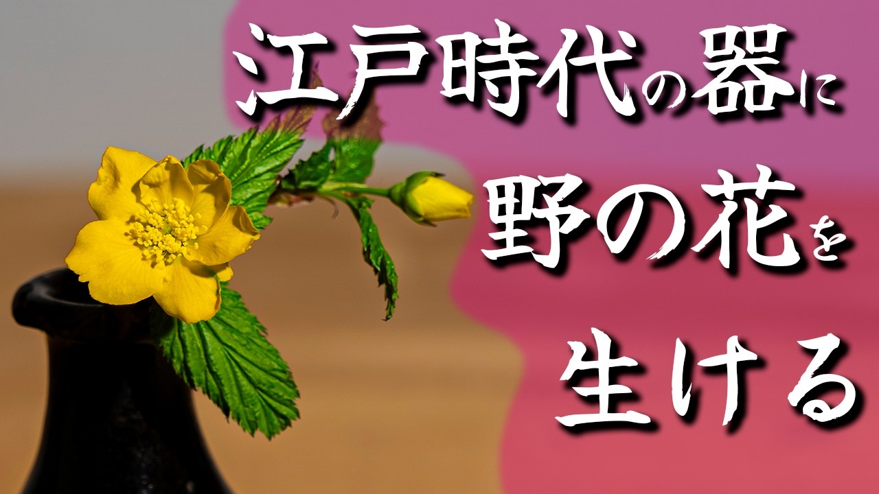 華道家が江戸時代の器に野の花を生けるとどうなるのか？│５つの美しい生け花。山吹や花菖蒲に都忘れなど