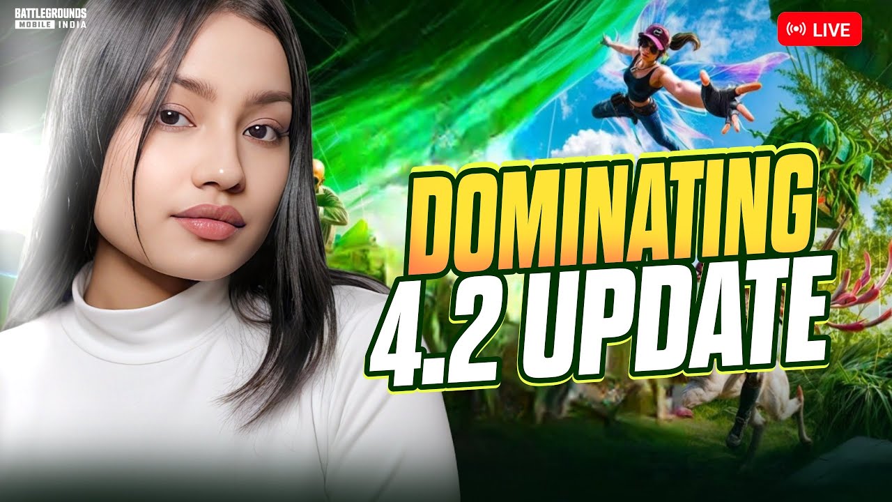 DAY 2 DOMINATING NEW 4.2 UPDATE WITH NADE🤯PLAYING BGMI 4.2 UPDATE😍 #bgmilive #girlgamer #pubgmobile