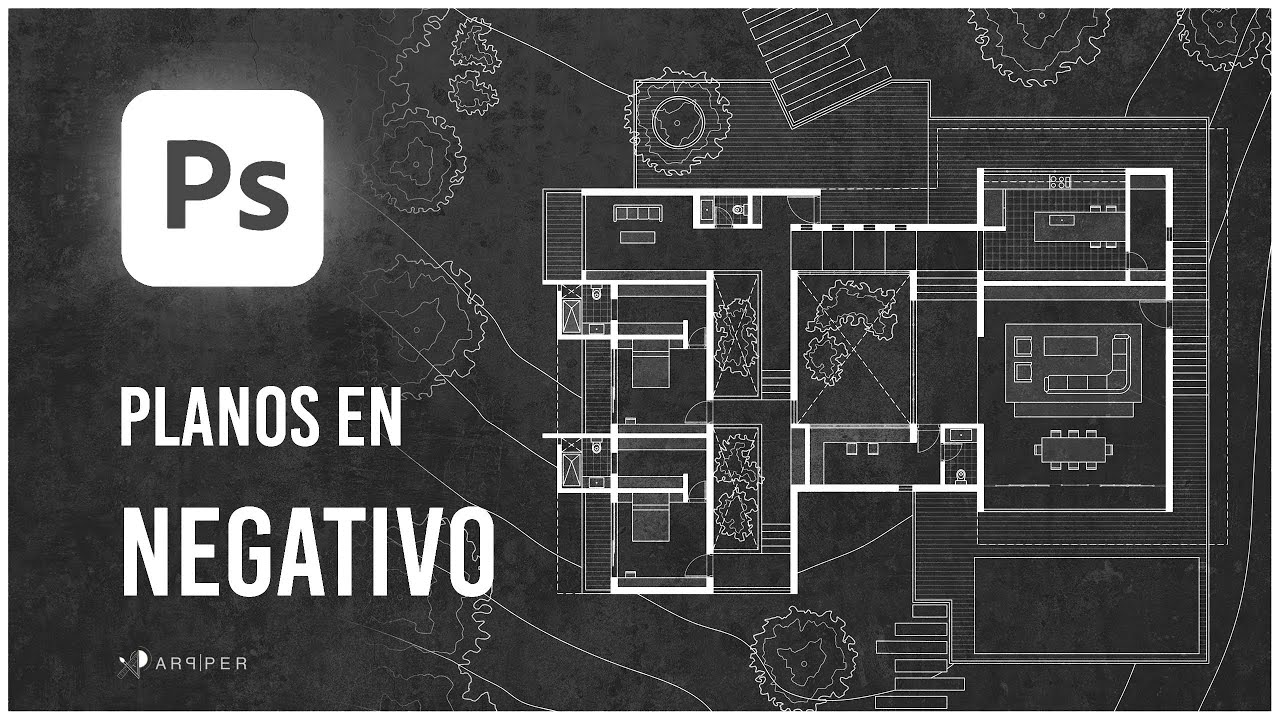 Cómo hacer un plano en NEGATIVO con Photoshop en 5 MINUTOS | Photoshop para arquitectos