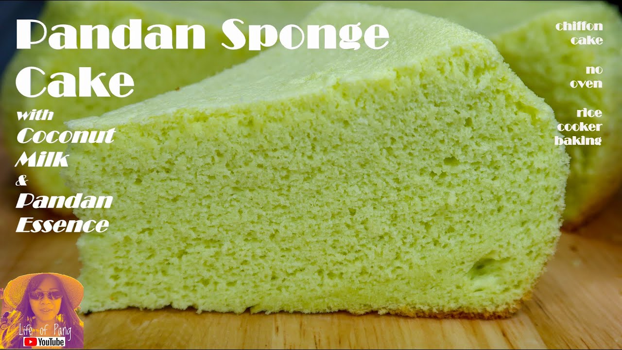 EASY RICE COOKER CAKE RECIPES: Pandan Sponge Cake With Coconut Milk and Pandan Essense