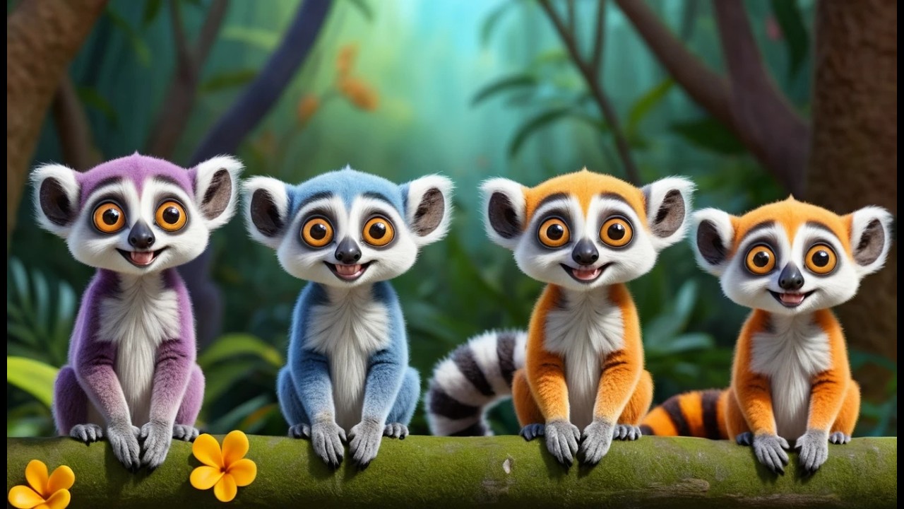 Bouncy Forest Fun: Five Little Lemurs Jump Jump Jump | Active Kids Song