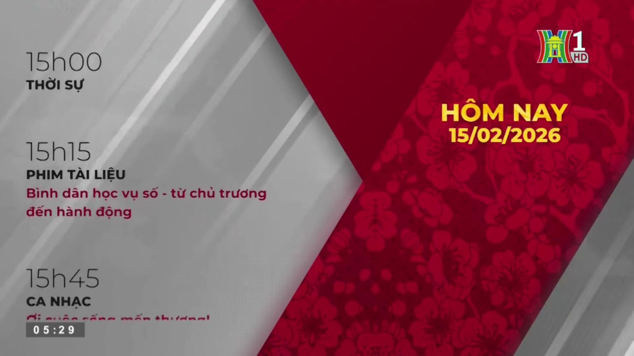 HanoiTV1 Hà Nội | Giới thiệu chương trình Hôm nay, KK đổi logo Tết (05h30, 15/02/2026 - 28 Tết)