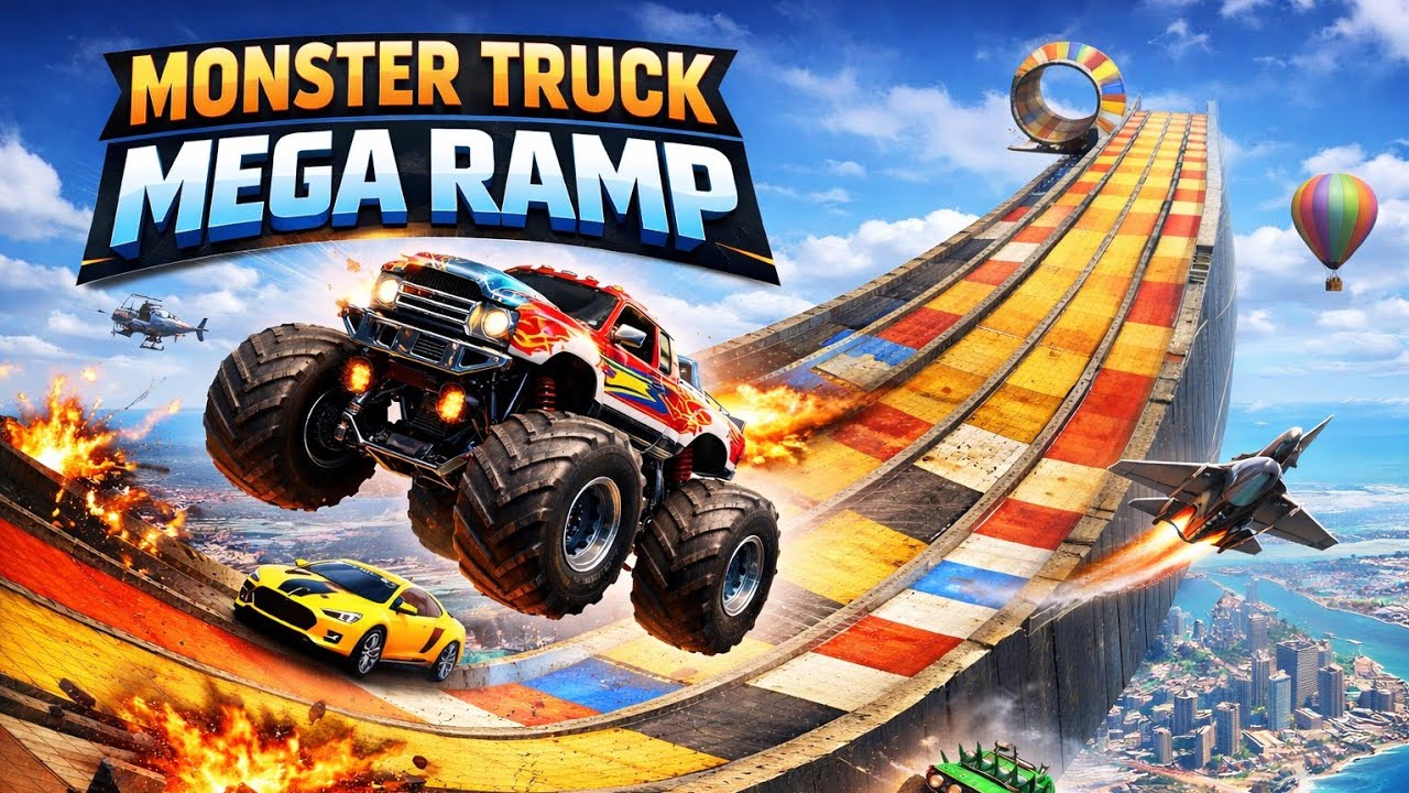 Monster Truck Mega Ramp 28 Impossible Driver - Racing Android Gameplay #gaming #omkar9