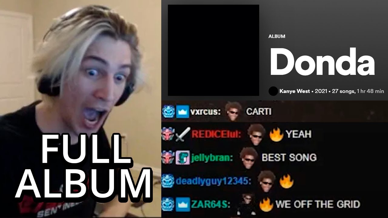 xQc and Chat react to Donda Album for the first time (FULL VOD)