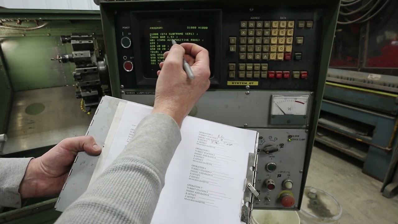 Fanuc 6T setup G50 tutorial.  Ikegai AX20 CNC lathe.