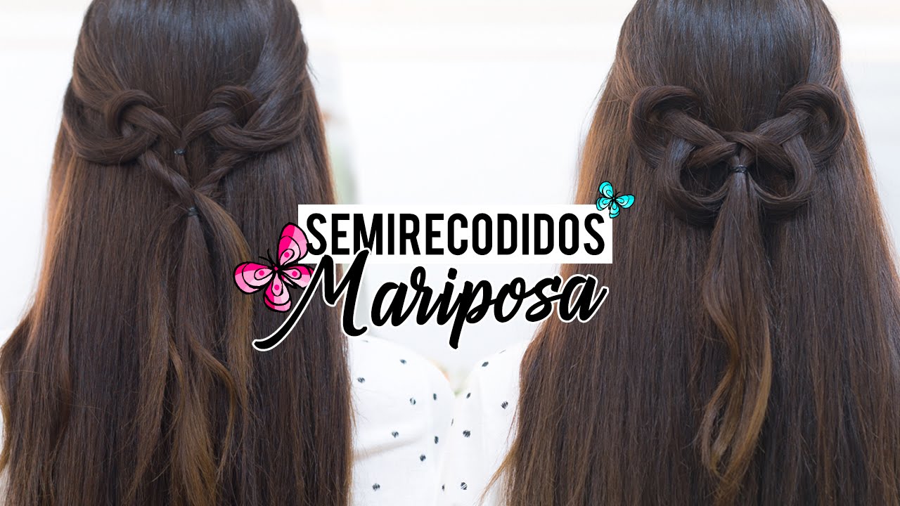 Peinados fáciles con semi recogidos en forma de mariposa