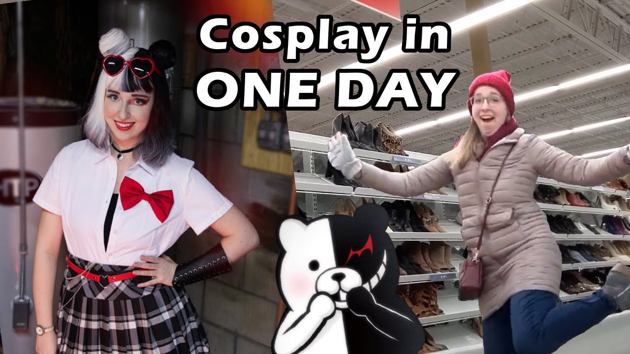 Making A Monokuma Cosplay in ONE DAY - Ft. Makeup Tutorial and Thrift Shopping!