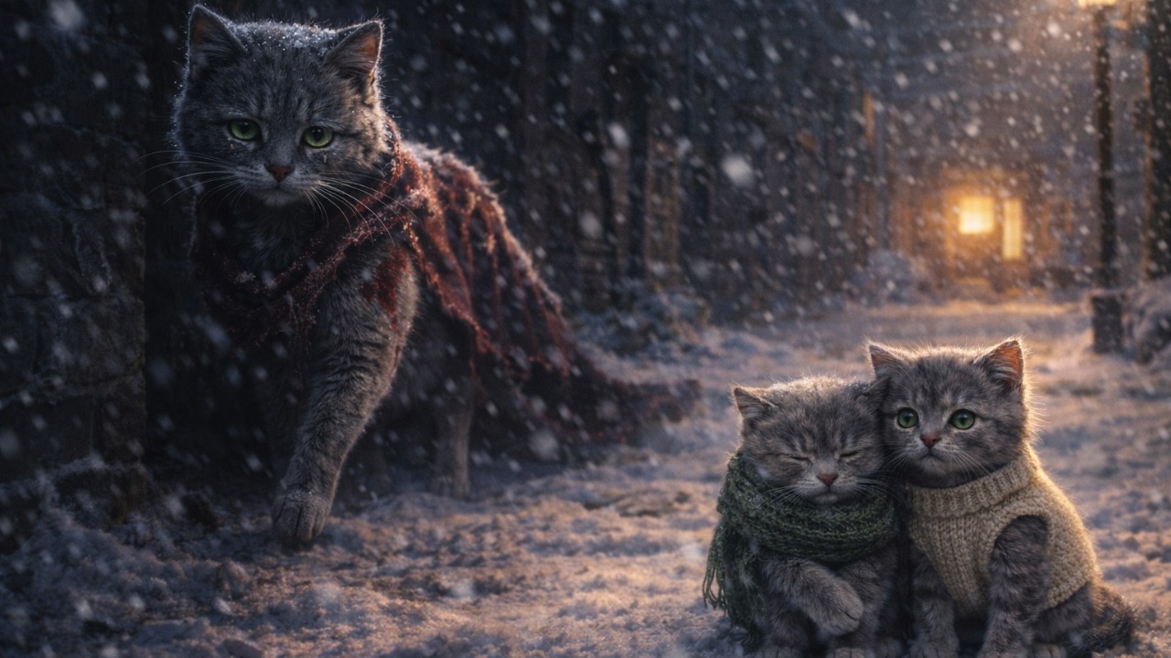Snowbound Mama Cat and Kitten - Will They Survive the Emotional Rescue