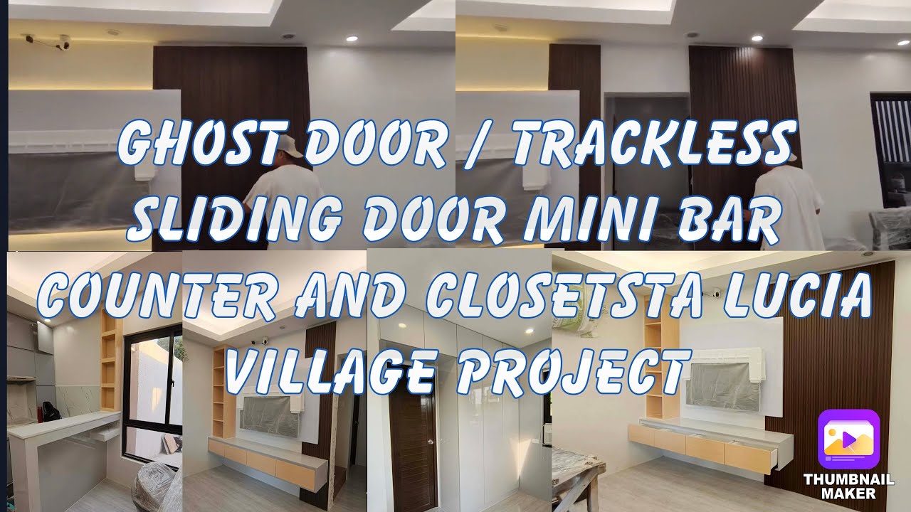GHOST DOOR / trackess sliding door / mini bar counter and closet project 