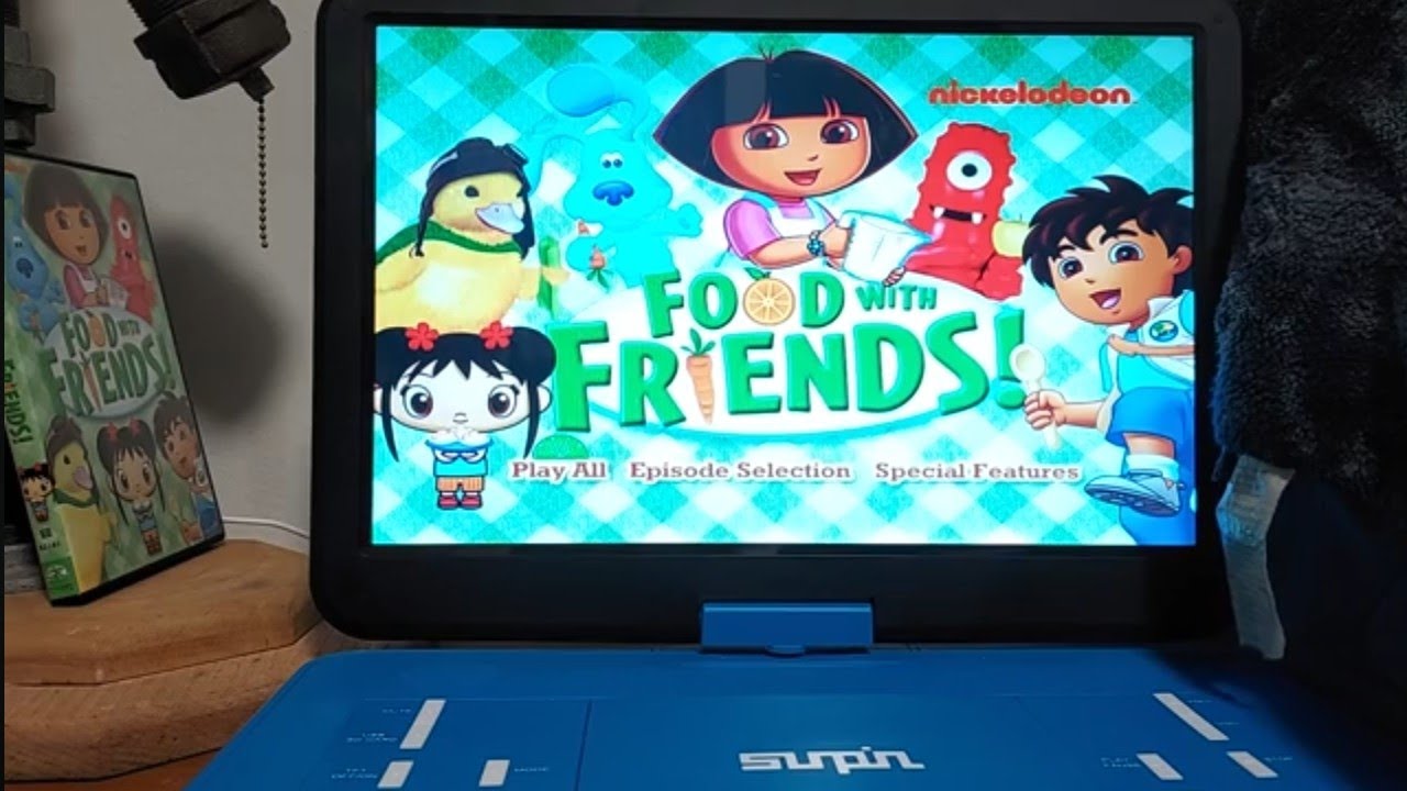 Меню пошагового руководства Nickelodeon: Еда с друзьями DVD от 2011 года 🥕🍊🍎🥄🍓🍯🥛