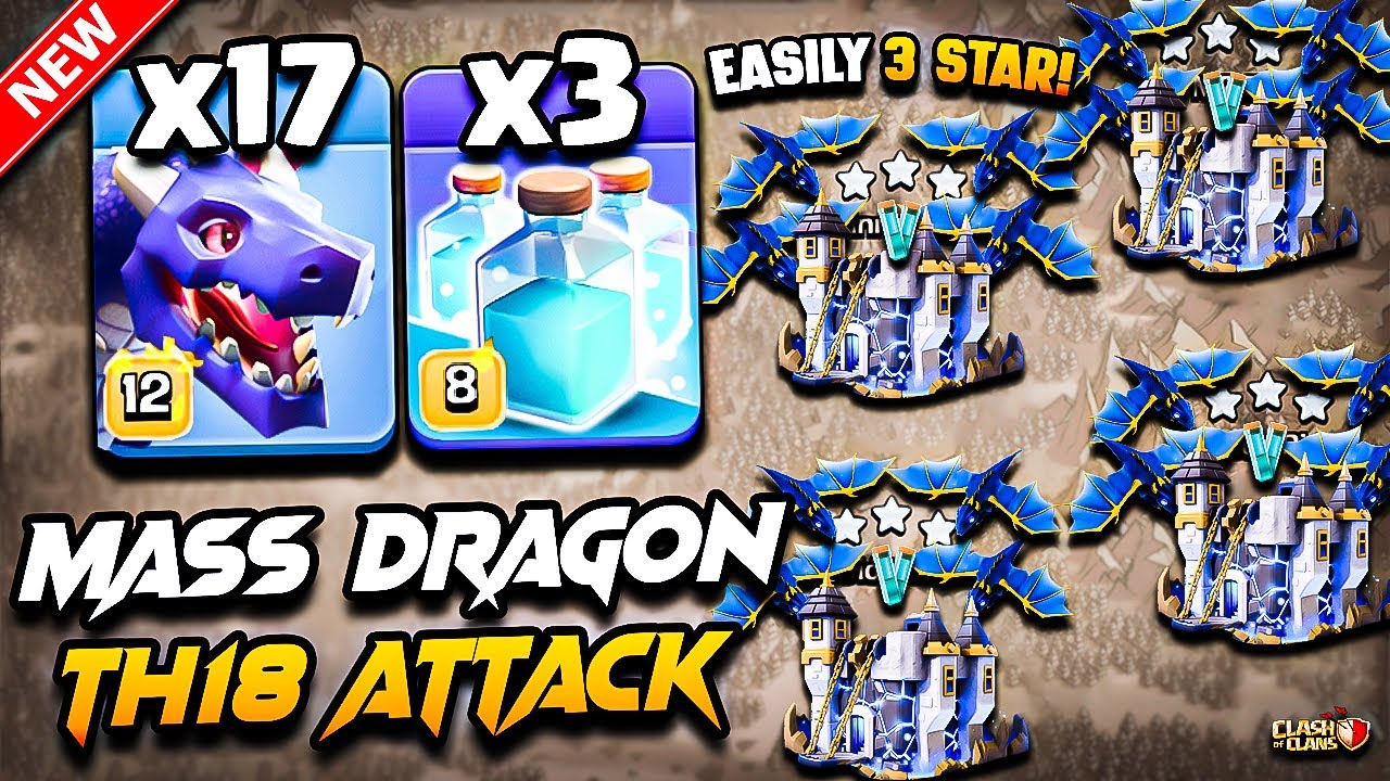 TH18 DRAGON Attack With CLONE | Best TH18 Attack Strategy With Dragon | Town Hall 18 DRAGON Attack