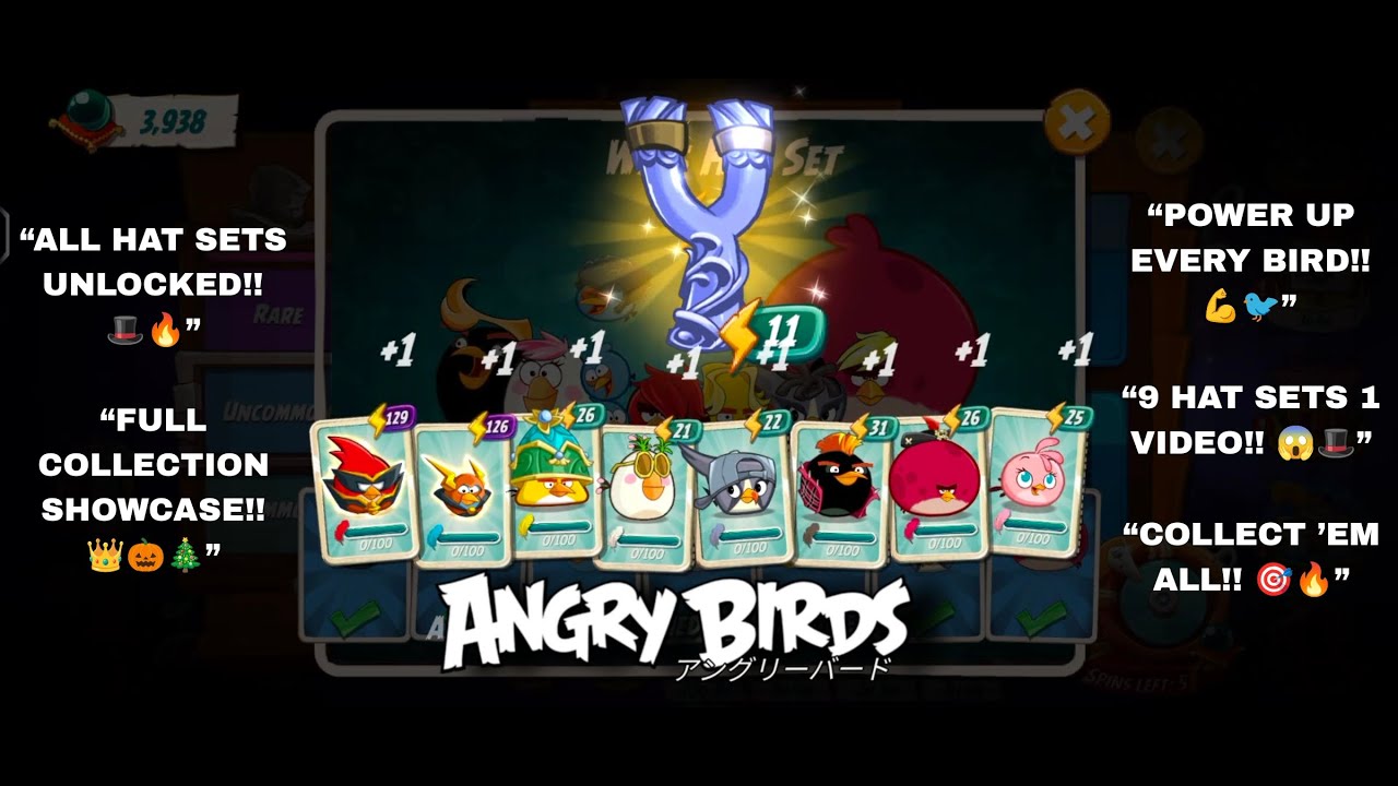 “All Hat Sets in Angry Birds 2 🎩 | From Halloween to Crown Set 🔥🐦”