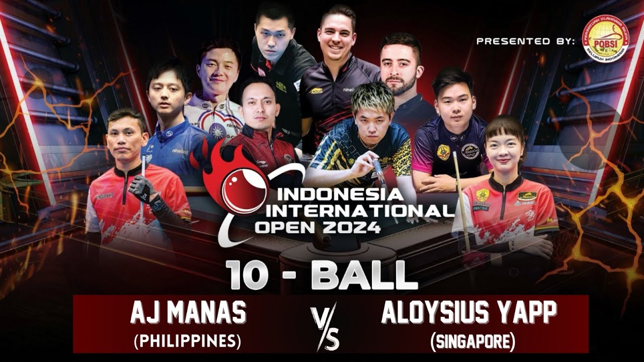 FULL MATCH INDONESIA INTERNATIONAL OPEN 2024 PRESENTED POBSI PHI - AJ Manas  vs SG - Aloysius Yapp