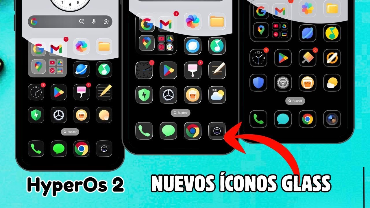 Nuevos Íconos Glass HOS 1/2/3 que le Darán una Estética Única a tu Xiaomi - Redmi - Poco