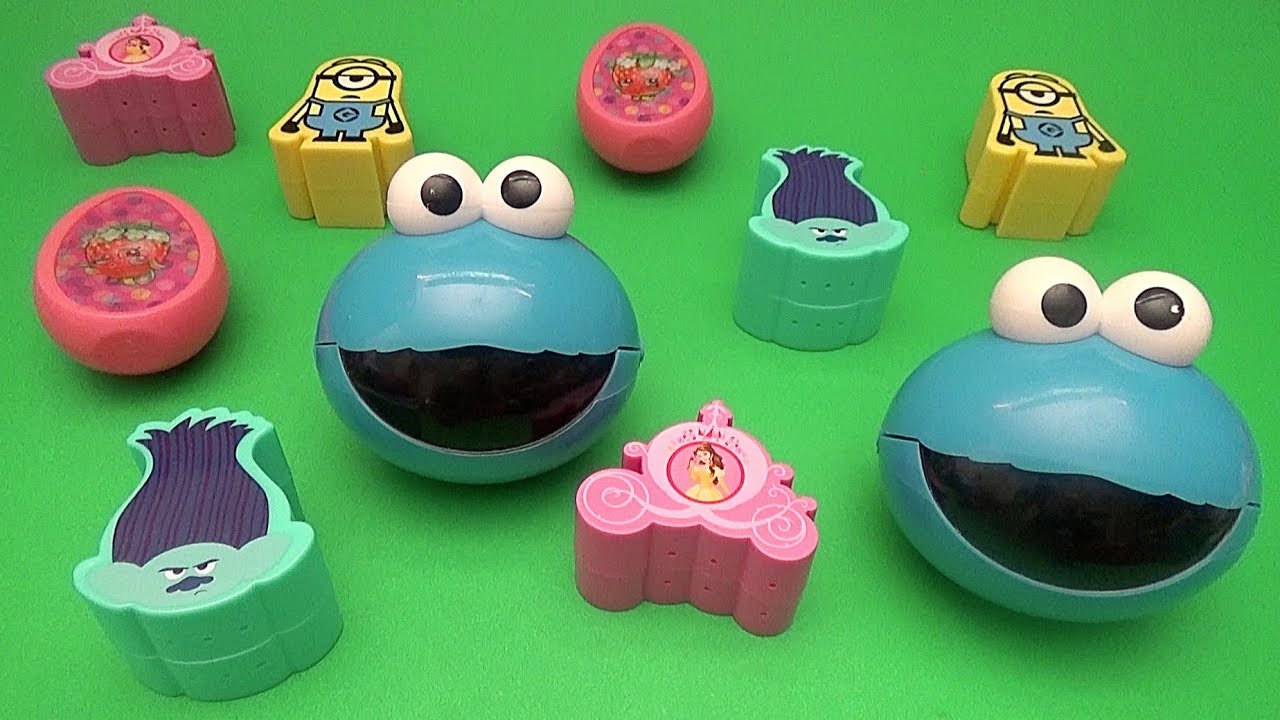 Surprise Egg Opening Matching Game for Kids! Sesame Street Cookie Monster Disney Princess Minions
