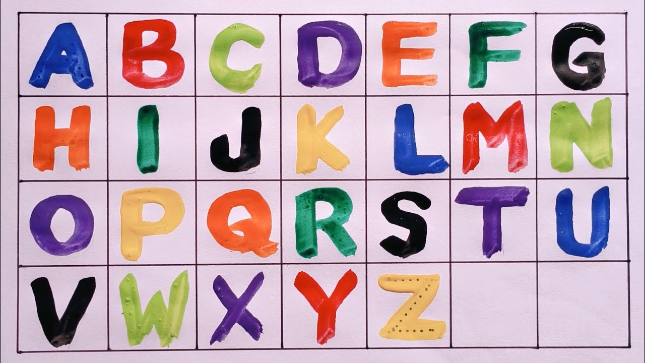 Alphabet, ABC song, ABCD, A to Z, Collection for writing along dotted lines for toddlers