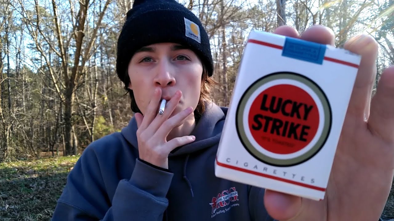 Smoking a Lucky Strike Unfiltered Cigarette - Review (10k Sub Special)