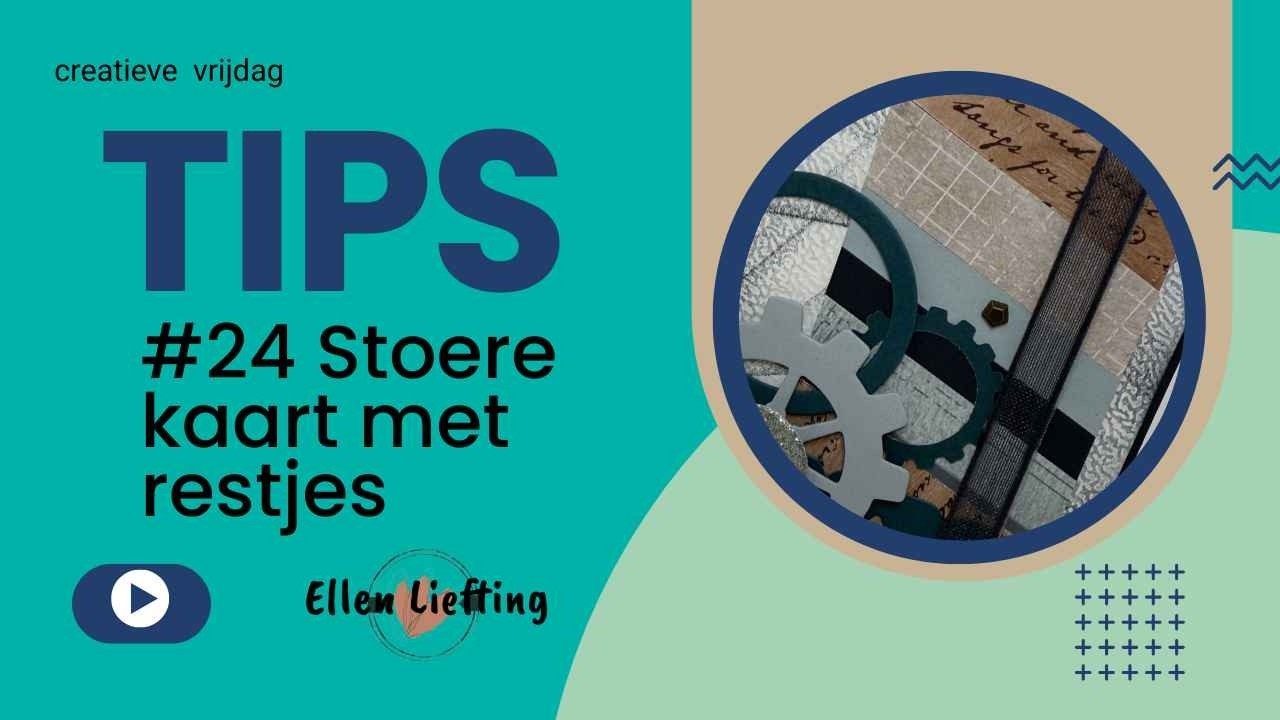 Restjes strookjes gebruiken + DTP techniek | Stoere kaart in no time, #tip24