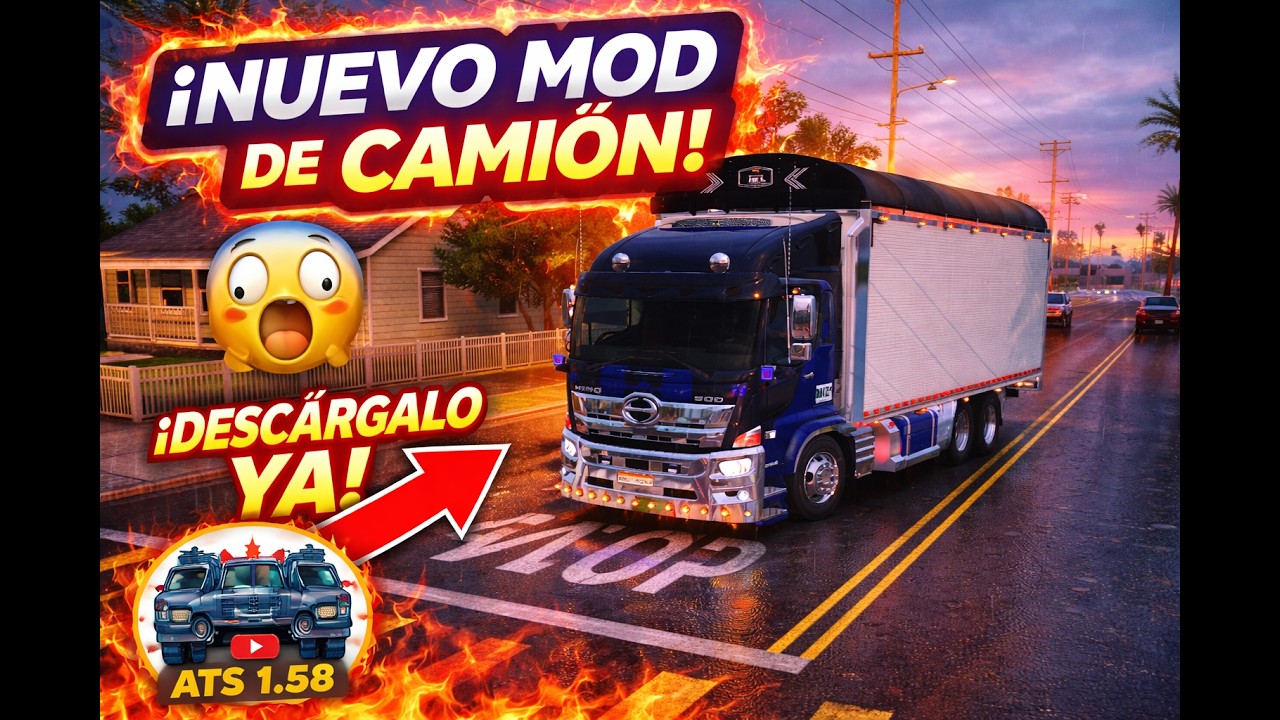 DESCARGA MOD -HINO 500 - ATS 1.57- AMERICAN TRUCK SIMULATOR | Next-Level Graphics 4K HDR-GRATIS