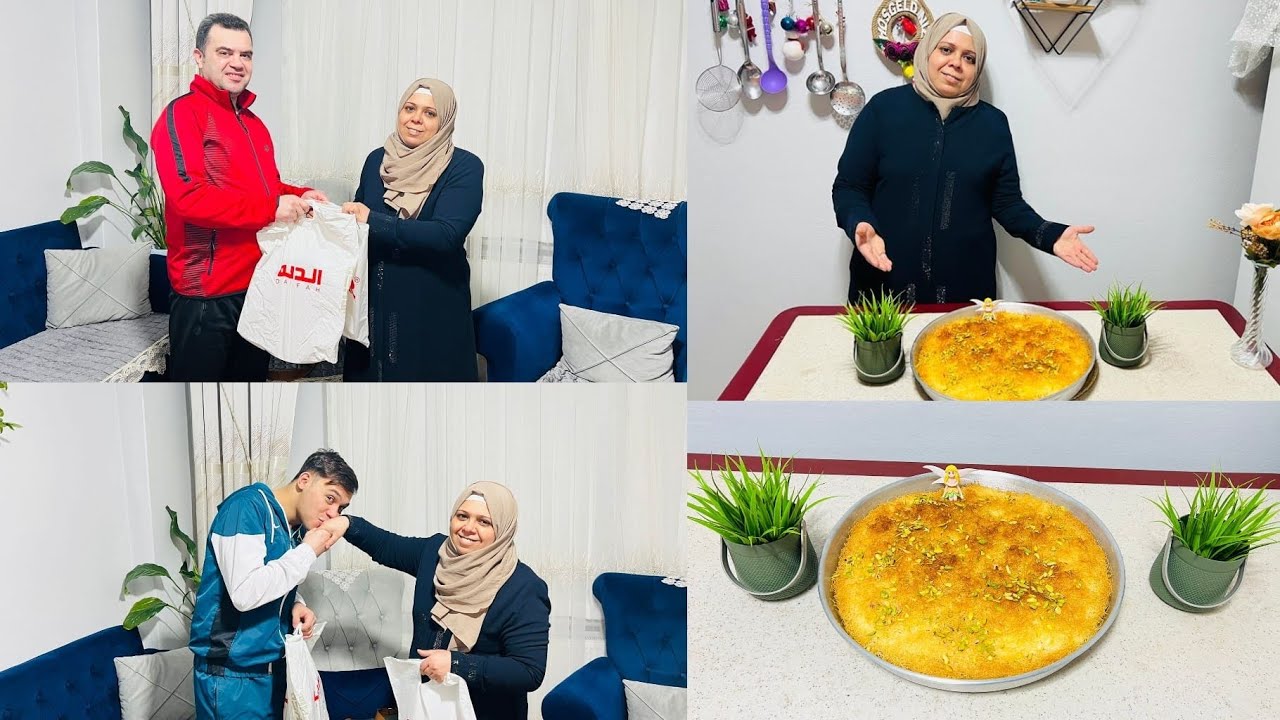 بابا ساوا احلى مفاجئة لماما//🎁وساوت أطيب كنافة بالقشطة//😋وتابعونا للاخير